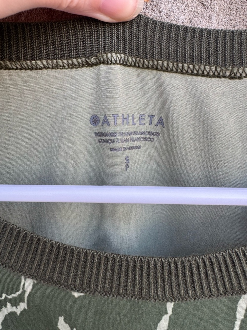 Athleta Rincon Olive Green Abstract Printed Sleeveless Athletic Tank Dress S - Picture 4 of 10